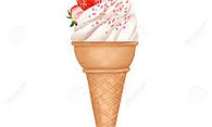 Strawberry Vanilla Bean Ice Cream Cone